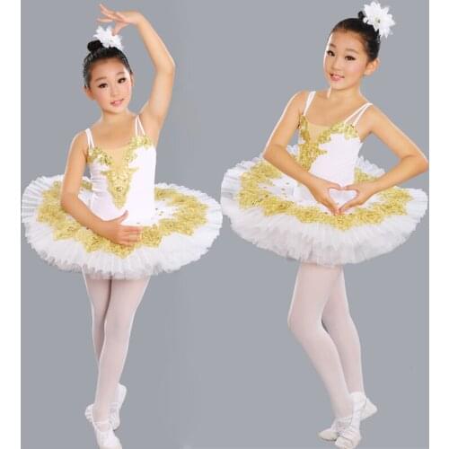 2019 New Children Girls Swan Lake Costume Professional Ballet Tutu Kid Ballerina Dress Ballet Leotards For Women Shiny Dancewear