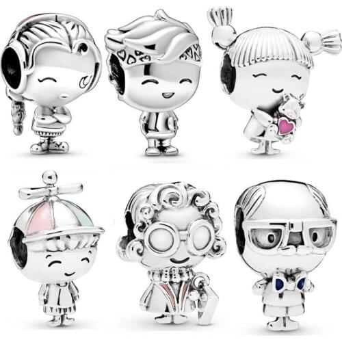 Original Skateboard Bandana Boy & Headphones Girl Grandma Grandpa Bead Fit Pandora Bracelet 925 Sterling Silver Charms Jewelry