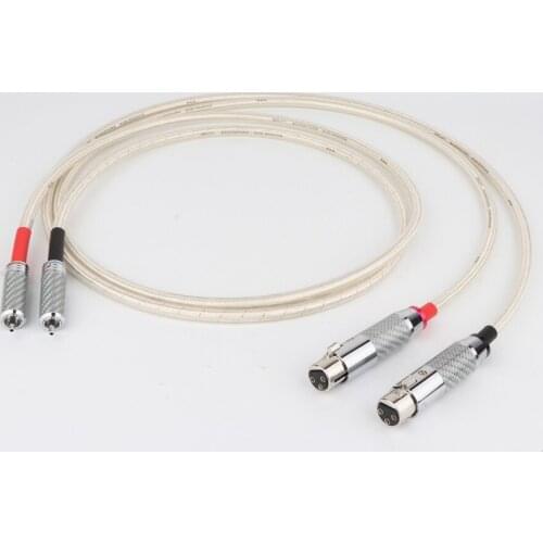 Preffair X40720 Silver plated RCA to XLR male Adapter audio hifi cable Carbon fiber RCA male to carbon fiber XLR female