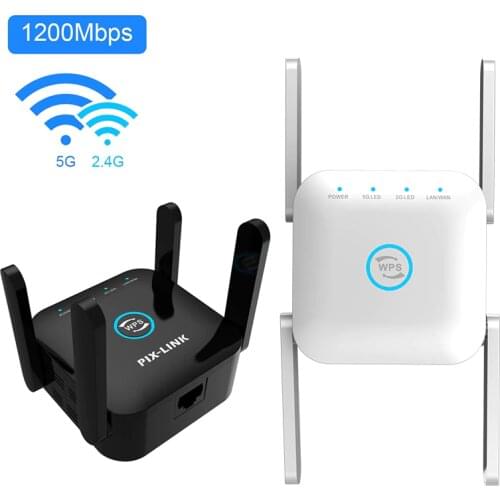 300/ 1200Mbps 5G/2.4G WiFi Repeater Router Wifi Extender Wireless Wifi Long Range Booster Wi-Fi Signal Amplifier 5Ghz Networking