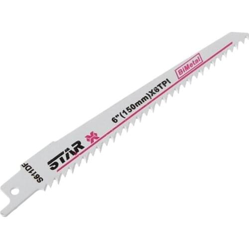 High Carbon Steel/Bi-Metal S611DF 150mm 6" Reciprocating Saw Blade Effective For Cutting Wood Woodworking