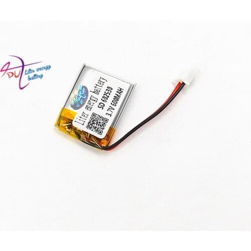 XHR-2P 2.54 3.7V 600mAh 602530 polymer lithium battery MP3 sound card reading machine battery