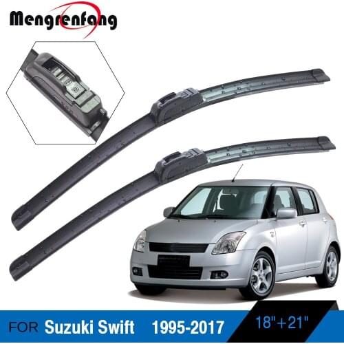 For Suzuki Swift Car Soft Rubber Wiper Blade Frameless Front Windscreen Wiper Blades J Hook Arms 1995-2017