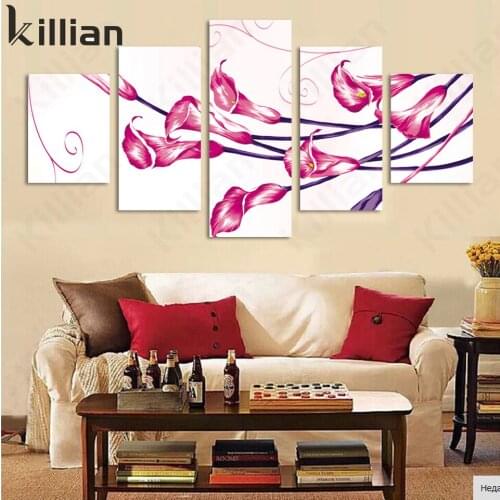 Modern Purple Flowers Print Poster Flower Photography Picture Living Room Bedroom Home Decoration Canvas Painting Wall Sticker