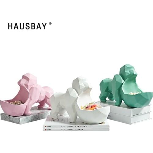 Resin Gorilla Sculpture King Kong Statue Abstract Animal Figurines Creative Storage Living Room Home Decoration Ornaments D124