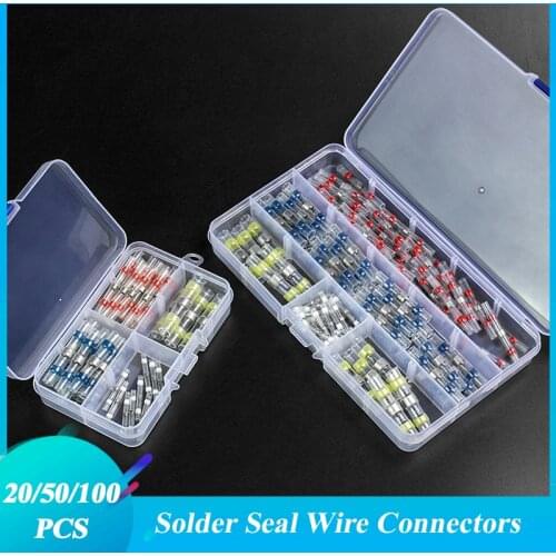 20/50/100/200/220PCS Solder Seal Wire Connectors Heat Shrink Solder Waterproof Automotive MarineInsulated Heat Shrink splice