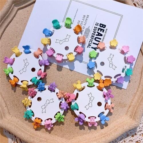 Korea Style Simple Girl Cartoon Small Hair Clips Cute Color Bunny Flowers Hair Claws for Children Fashion Hair Accessory