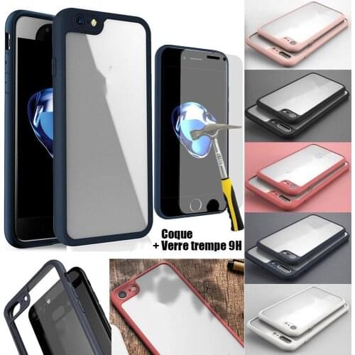 COQUE HOUSSE BUMPER PROTECTI FOR IPHONE 8/Plus/7/6/SE/XR/X/S/MAX + FILM VERRE TREMPE
