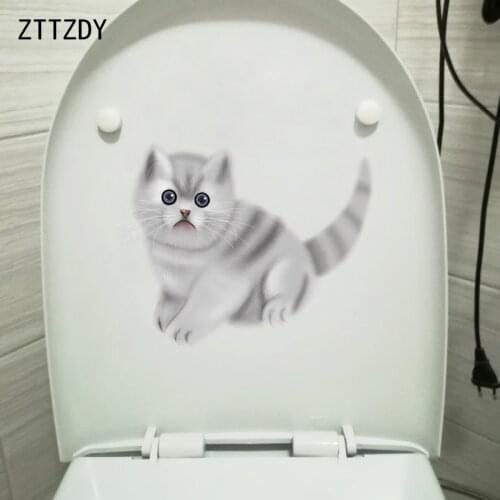 ZTTZDY 24.9*20.3CM Animal Cat Living Room Home Decor Wall Decal Toilet Sticker T3-0285