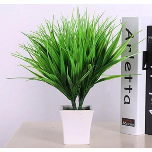 1 Bouquet Artificial Plant 7 Branches Realistic Plastic Fresh 56 Leaves Simulation Bush for Garden