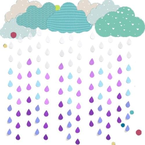 1PC Raindrop String Banners Streamers Water droplets Paper Garlands Baby Shower Supplies Birthday Party DIY Decoration for Home