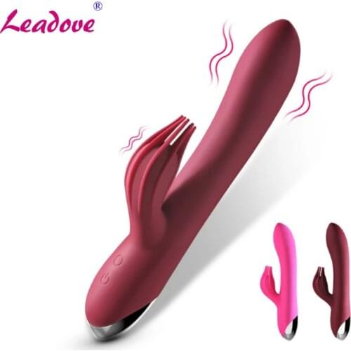 10 Speeds USB Charge Powerful Dildo Rabbit Vibrator Clitoris Stimulator Vaginal Massage G-spot Vibrator Adult Sex Toys for Women