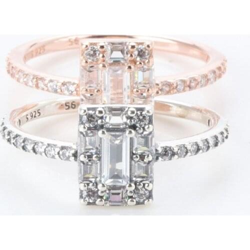 100% 925 Sterling Silver Pan Ring Creative Crystal Icicle Bright Ice Ring For Women Wedding Party Gift Fashion Jewelry