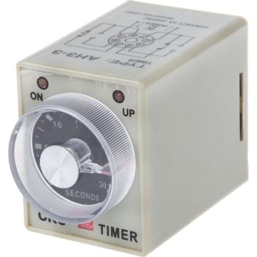 DC 12V 0-30 Seconds 30s Electric Delay Timer Timing Relay DPDT 8P w Base