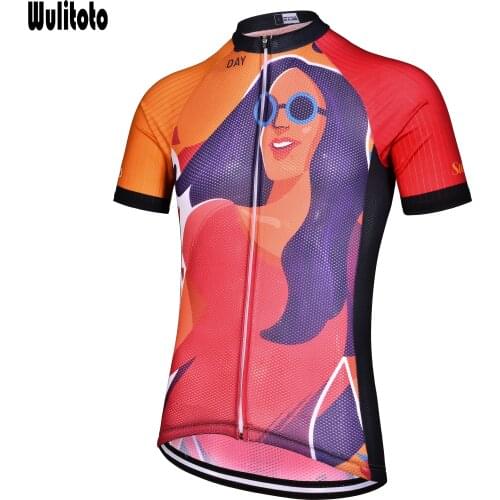 2021 WULITOTO Mountain Bike Short Sleeve MTB Cycling Jersey for Men Breathable Bicycle Top Shirt