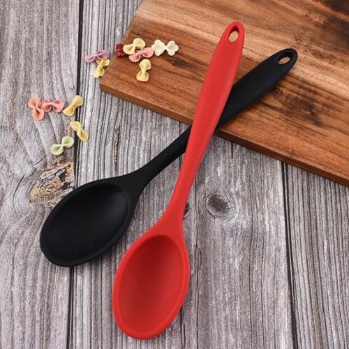 3 Colors Kitchen Silicone Spoon Long Handle Cooking Baking Mixing Spoon Ladle Food Grade Silicone Cooking Utensils Kitchenware