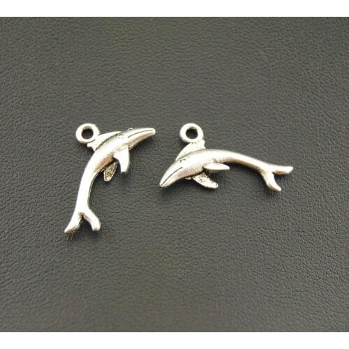 30 pcs Silver Color Dolphin Ocean Charms DIY Metal Bracelet Necklace Jewelry Findings A1055