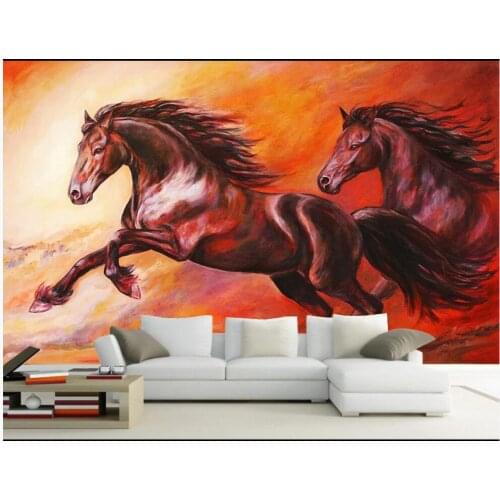 Custom mural on the wall 3d photo wallpaper Modern red sweaty horse home decor living room wallpaper for walls 3 d in rolls