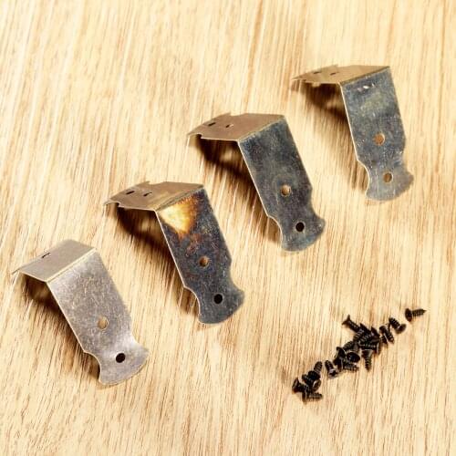 4pcs Wooden Case Feet Leg Corner Protector Antique Bronze Luggage Case Box Corner Brackets Furniture Decoration