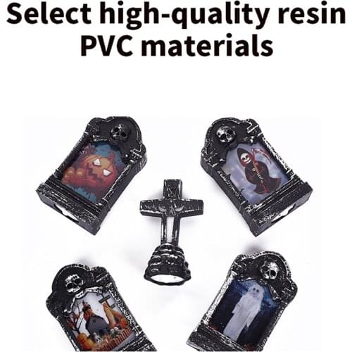 5Pcs Halloween LED Tombstone Candle Light Ghost Festival Horror Happy Party Home Garden Decor Glowing Simulation Skeleton Lamp