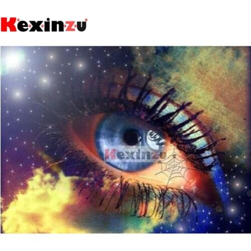 Kexinzu 5D DIY Full Square/Round Drill Diamond Painting "Spider web eyes" Embroidery Mosaic Cross Stitch Stickers Decor Gift X77