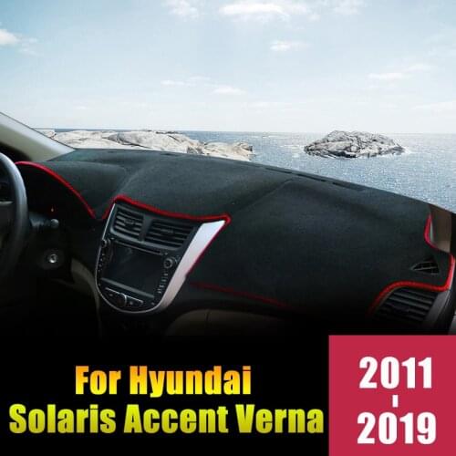 For Hyundai Solaris Accent Verna 2012 2013 2014 2015 2016 2017 LHD Car Dashboard Avoid Light Cover Pads Anti-UV Mats Accessories