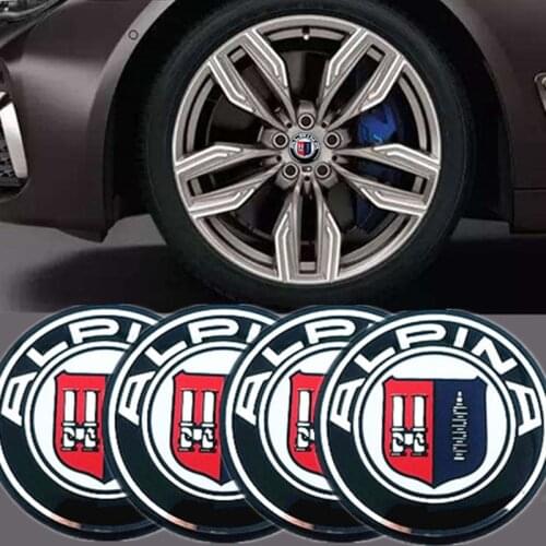 CDIY 4pcs/sets 56.5mm 65mm Aluminum Car Wheel Center Hub Caps Sticker For BMW ALPINA Logo E46 E39 E90 E60 E36 F30 X5 E53 F10