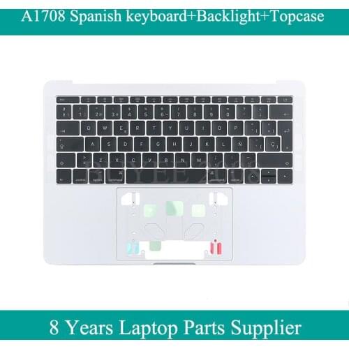 Original 13.3 Inch A1708 Topcase with Spanish Keyboard Backlight For Macbook Pro A1708 SP UK Top Case Cover Space Grey Silver