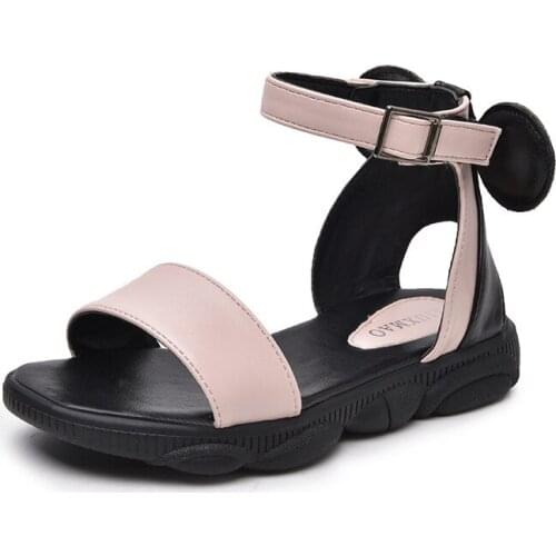 2019 Kids Girls Summer Shoe Little Girls Sandals Leather Big Children BOW Princess Beach Sandals 3 4 5 6 7 8 9 10 11 12 Year Old