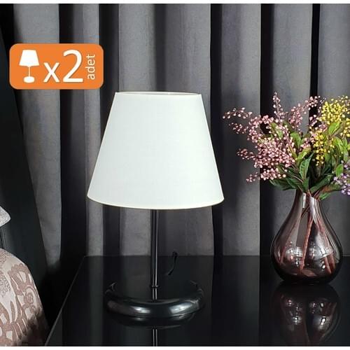Bysay Sun Dual Metal Floor Standing Lamp Shade Table Lamp Black Legs Cream
