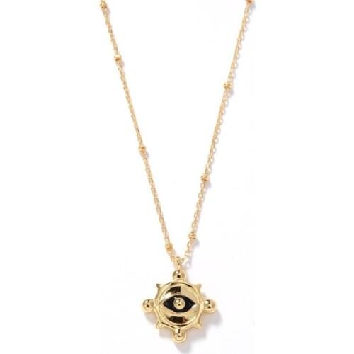 European and American retro niche design devils eye irregular personality necklace woman