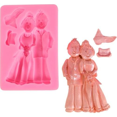 Facemile 1PC Wedding Couples Silicone Mold Fondant Mold Cake Decorating Tools Chocolate Gumpaste Mold Cake Tools