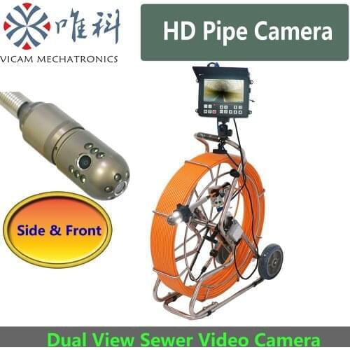 VICAM HD Sewer Pipe Inspection Camera 360 Degree Rotation Endoscope Camera with DVR ,meter Counter and Wireless Keyboard