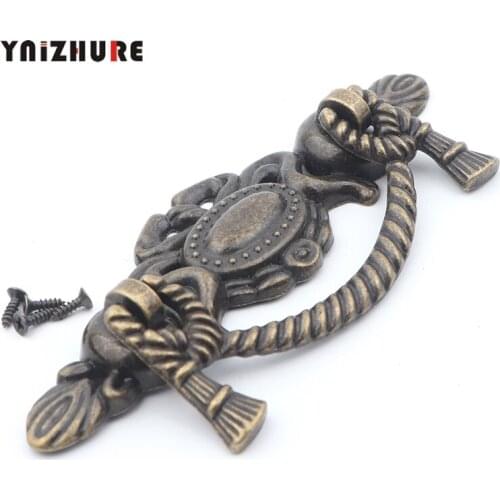 2PCS Retro Alloy Kitchen Drawer Cabinet Door Handle Furniture Knobs Hardware Cupboard Antique Pull Handles,Bronze Tone
