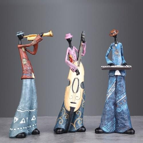 European Creative Band Ornaments Art Instruments Music Character Models Bar Living Room Wine Cabinet Home Soft Decorations