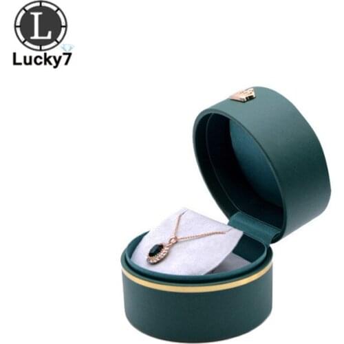 Round Jewelry Box With Gold Edge Crown Jewelry Box Diamond Ring Box High-end Ring Pendant Box For Jewelry Display Ring Storage