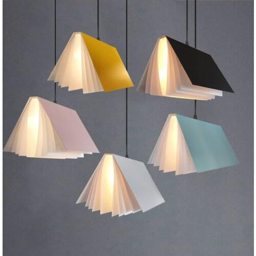 Macaron Creative Book Model Living Room Pendant Lamp Personality Dinning Room Light Bar Bookstore Art Deco Modern Light Fixture