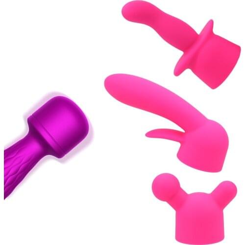 Reusable Silicone Case Clitoris Stimulator Extension for Wand Vibrator Masturbation AV Rod Head Cover Sex Toys for Woman