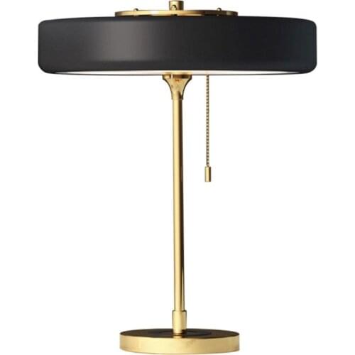 Postmodern fashion round pull switch table lamp home deco bedroom study reading desk light office art standing led luminaire