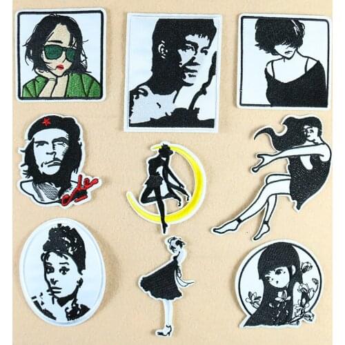 Fashion Women Accessories Iron on Embroidered Iron on Patch for Lady Clothing Handbag Apparel DIY Sticker Appliques