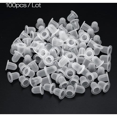 100pcs Soft Microblading Tattoo Ink Cup Cap Pigment Silicone Holder Container For Permanent Makeup Tattoo Accessory Supply