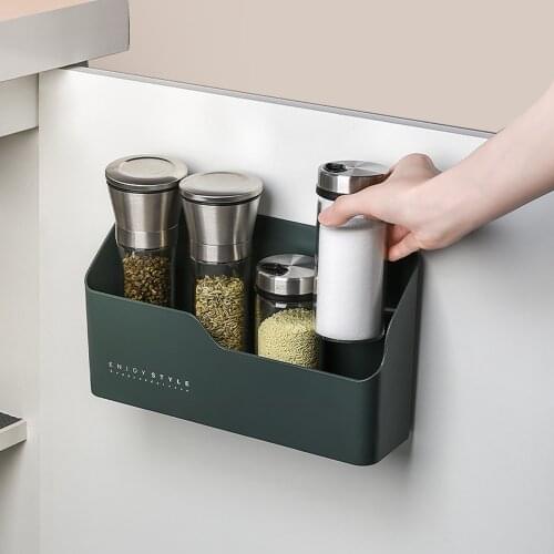 Wall Mounted Storage Box for Condiment Bottle Garbage Bag Container Sundries Closet Door Hanging Organizer Kitchen Bathroom Tool