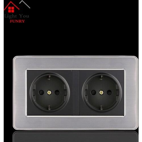 German Standard Two AC Jacks German Style Socket EU European German 2 Hole 16A 146*86mm