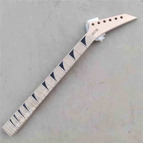 Unfinished 24 Frets Maple Electric Guitar Neck Replacement Maple Fingerboard Locking Nut
