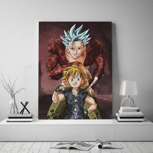 Meliodas and ban Nanatsu no Taizai anime Canvas poster Painting wall Art decor Living room Bedroom Study Home Decoration Prints