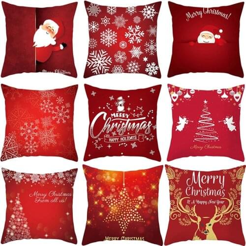 Christmas Pillow Case Santa Claus Christmas Decorations for Home Christmas Decorative Cushion Cover Xmas Gifts Navidad 2020