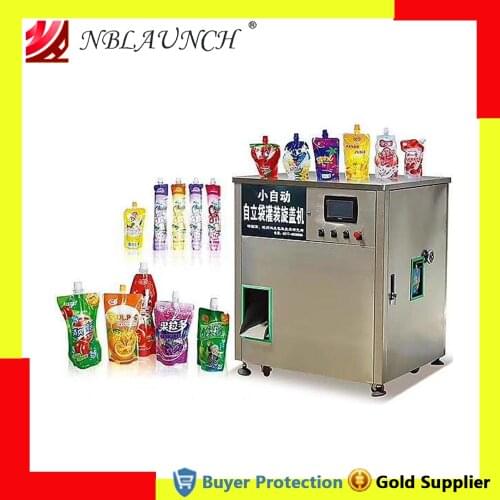 Self-stand Pouch Auto Capping And Filling Machine Beverage Bag Liquid Filler Automatic Capper Cap Loading Sealing Filling Device