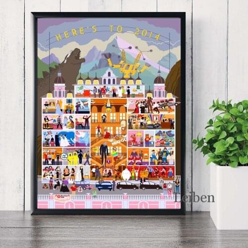 Nordic Wes Anderson Movie Character Posters and Prints Family Love Modern Art Canvas Paintings On The Wall Bedroom Decoration