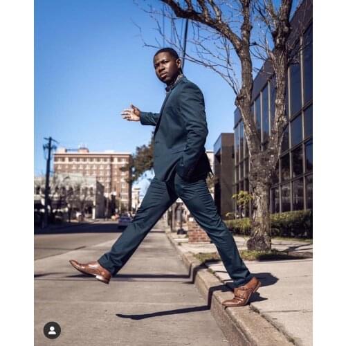 Dark Green High Quality Men Suits Tuxedo Costume Homme Wedding Groom Prom Terno Masculino Slim Fit Blazer 2 Pcs(Jacket+Pants)