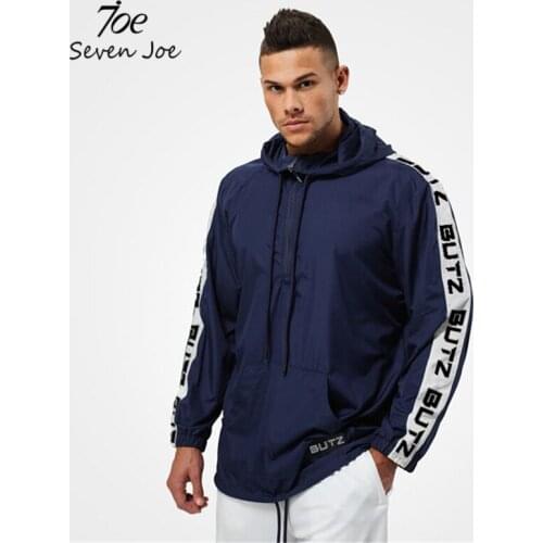 Seven Joe New autumn winter Mens Fashion Outerwear Windbreaker Men' S Thin Jackets Hooded Casual Sporting gym fitness Coat